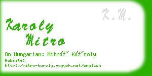 karoly mitro business card